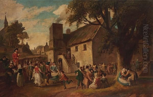 A Village Fair Oil Painting by Alexander Carse