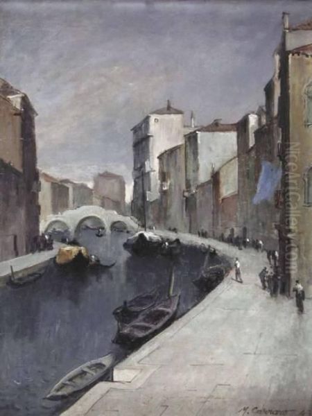 Ponte Dei Tre Archi 1943 Oil Painting by Mario Cartaro