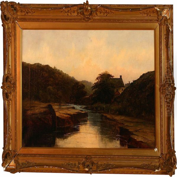 Landscape With Ariver Oil Painting by Frank Thomas Carter