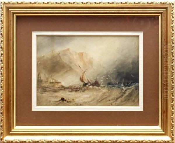 Sailing Vessel On A Rough Sea Oil Painting by Henry Barlow Carter