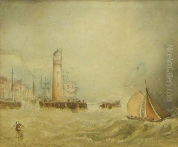 Shipping Of Scarborough Oil Painting by Henry Barlow Carter