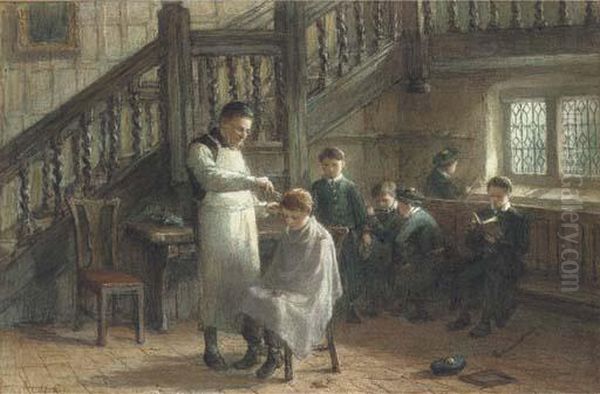 Haircut Day Oil Painting by Hugh Carter