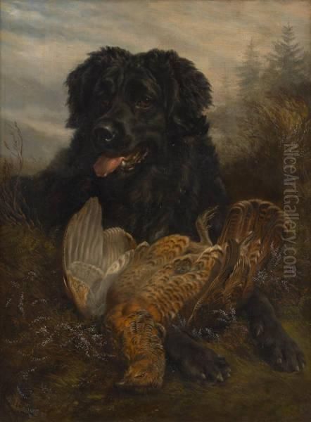 Chien De Chasse Etsa Proie Oil Painting by Samuel John Carter