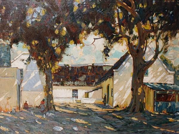 Cape Dutch House Oil Painting by Sydney Carter