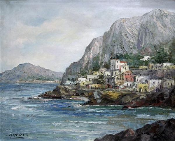 Amalfi Coastline Oil Painting by Karl Cartier