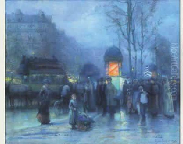 Vue De Paris La Nuit Oil Painting by Karl Cartier