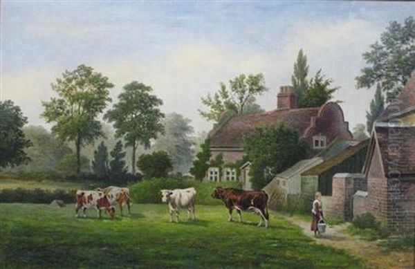 Alum Rock Farm Oil Painting by William P. Cartwright