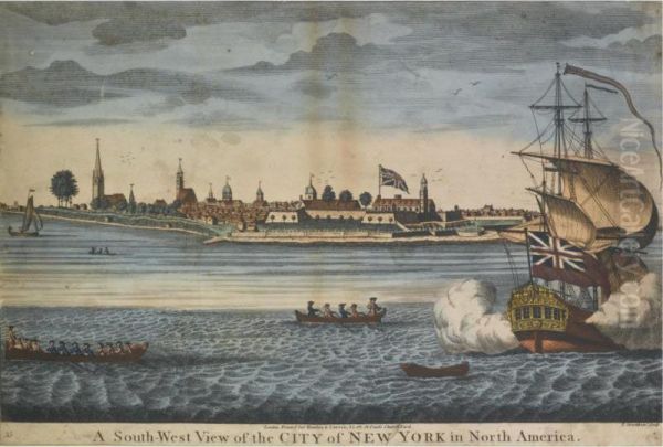 A South-west View Of The City Of New York In North America (deak 84, Shadwell 29) Oil Painting by John Carwitham