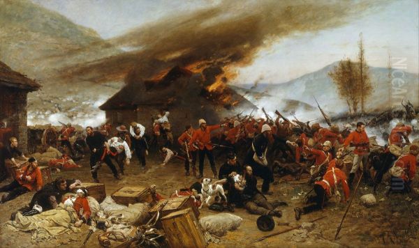 The defence of Rorke's Drift 1879 Oil Painting by Alphonse de Neuville