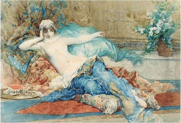 Odalisque Oil Painting by Jose Maria Casado Del Alisal