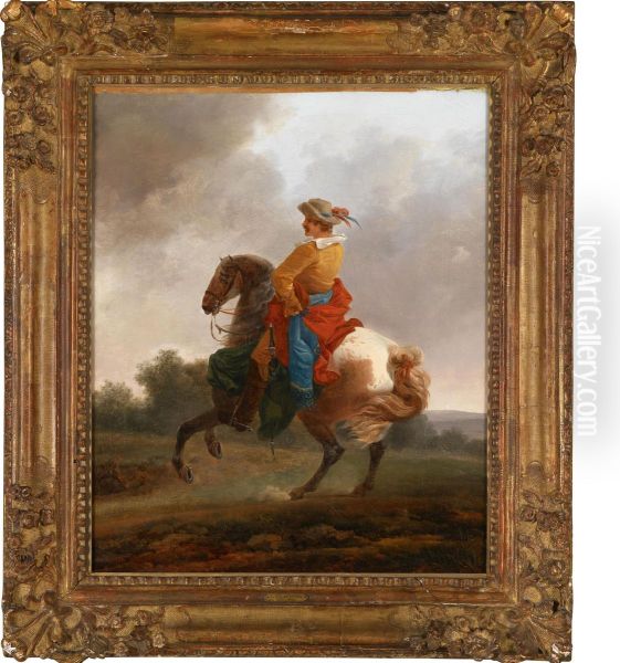 A Sophisticated Horseman In Thelevade Oil Painting by Francesco Giuseppe Casanova