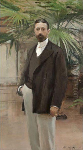 Retrato De Eduardo Nieto, El Marques De Villamizar Oil Painting by Ramon Casas