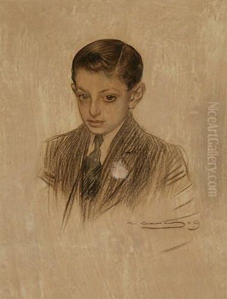 Retrato De Don Enrique Montes I Carbo Oil Painting by Ramon Casas