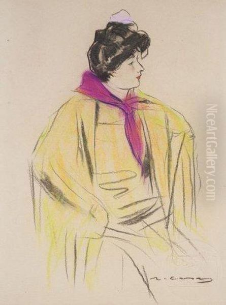 Portrait De Femme Oil Painting by Ramon Casas Y Carbo