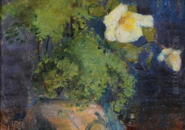 Vaso Di Fiori Oil Painting by Giuseppe Casciaro