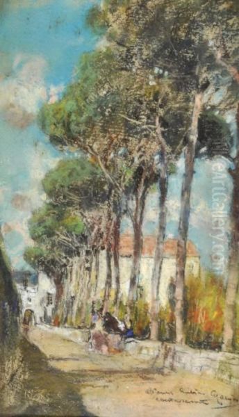 Viale Alberato Oil Painting by Giuseppe Casciaro