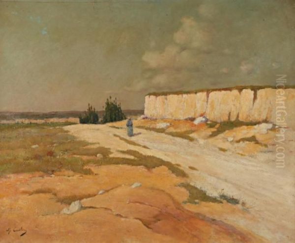 Femme De Dos Dans Un Paysage Provencal Oil Painting by Alfred Casile