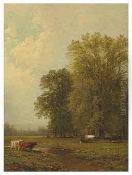 Saratoga Landscape Oil Painting by John William Casilear