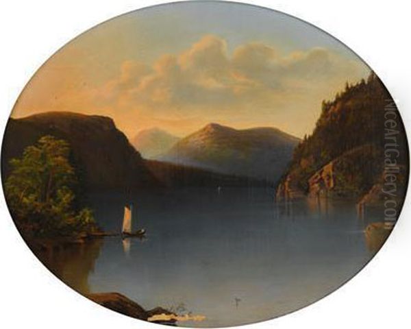 View Of Lake George Oil Painting by John William Casilear