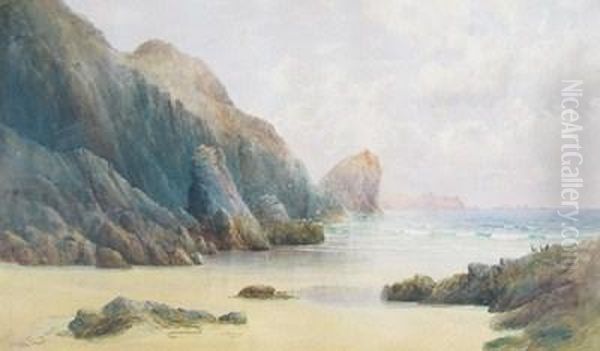 Views Of The Cornish Coast Oil Painting by William Casley