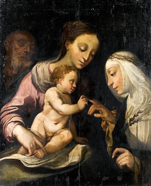 The Mystic Marriage Of Saint Catherine Oil Painting by Alessandro Casolani