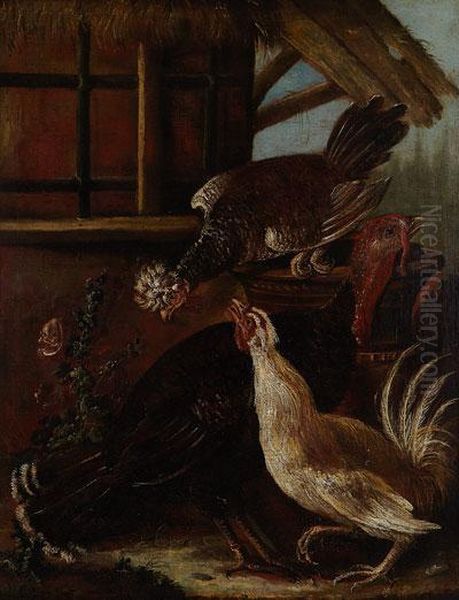 Aves De Corral Oil Painting by Giovanni Agostino Cassana