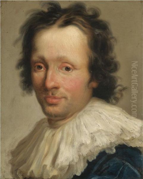 Portrait Of An Artist, Head And Shoulders, In A White Ruff Oil Painting by Niccolo Cassana