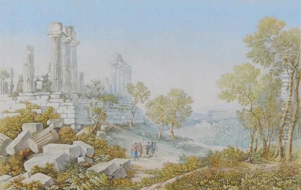 La Valle Dei Templi Oil Painting by Louis Francois Cassas