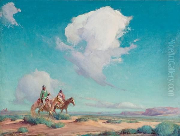 Navajo Travelers Oil Painting by Ira Diamond Gerald Cassidy