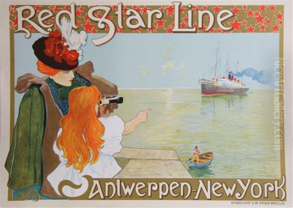 Red Star Line Oil Painting by Hendrick, Henri Cassiers