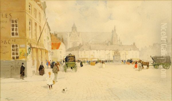 Place Du Sablon Oil Painting by Hendrick, Henri Cassiers