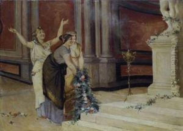 L'offerta A Venere Oil Painting by Amos Cassioli