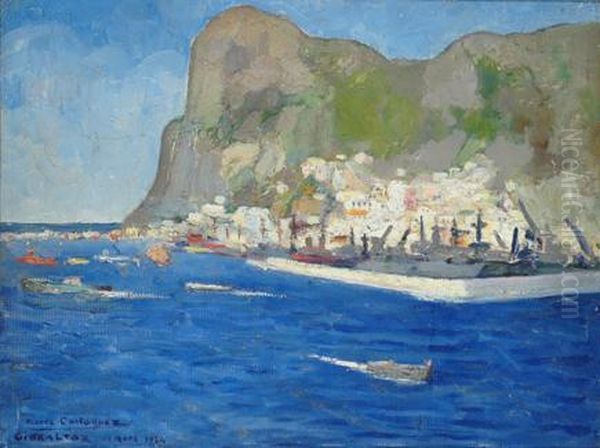 Gibraltar Oil Painting by Pierre Castagnez