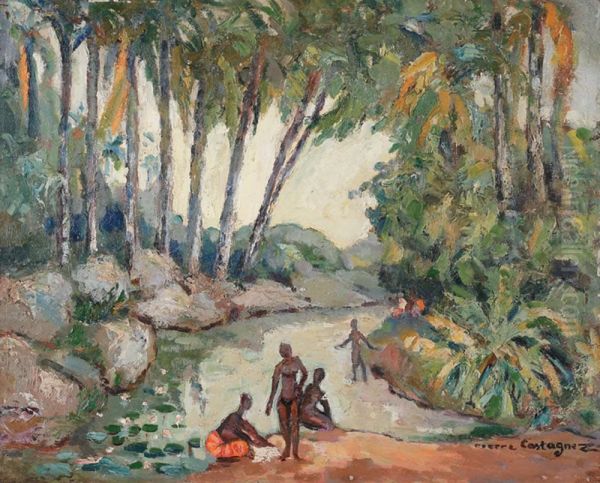 Femmes Au Bain Oil Painting by Pierre Castagnez