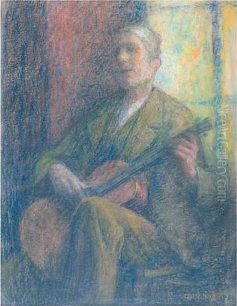 Le Guitariste Espagnol Oil Painting by Henry Joseph Castaing