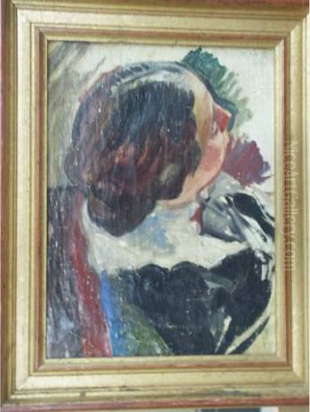 Etude Pour Une Jeune Femme Oil Painting by Rene Marie Castaing