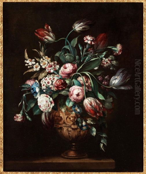 Still Life With Flowers Oil Painting by Pauwel Casteels