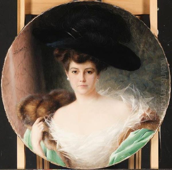 Madame Ven De Able Oil Painting by Ernest Castelein