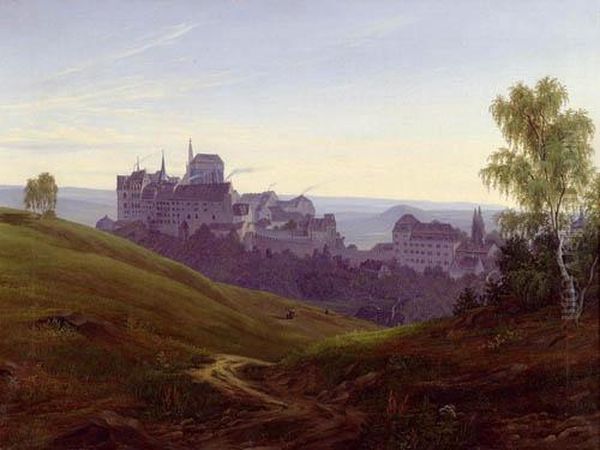 Albrechtsburg Meissen. Oil Painting by Johann Anton Castell