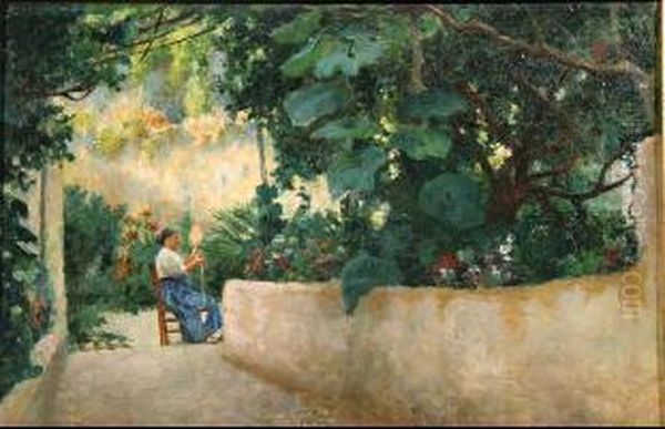 Capri, Casa Lembo Oil Painting by Enrico Castellaneta