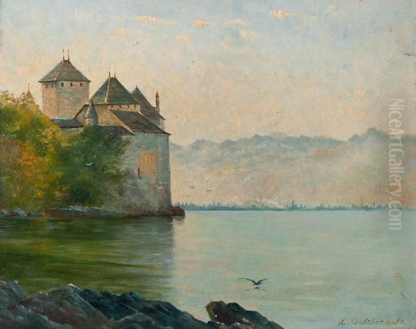 Chateau De Chillon Oil Painting by Carlos Alberto Castellanos