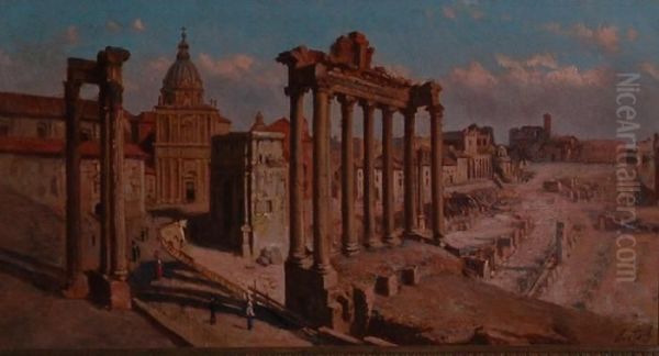 Veduta Del Foro Romano Oil Painting by Alessandro Castelli