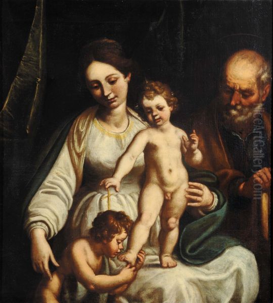 Sacra Famiglia Oil Painting by Bernardo Castello