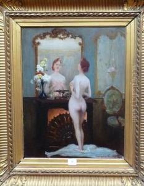 Nu Au Miroir Oil Painting by Georges Castex