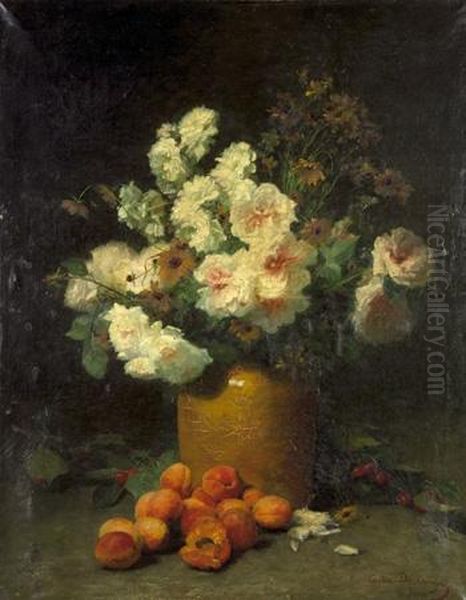 Bouquet De Fleurs Oil Painting by Adolphe L. Degrange Castex-Degrange