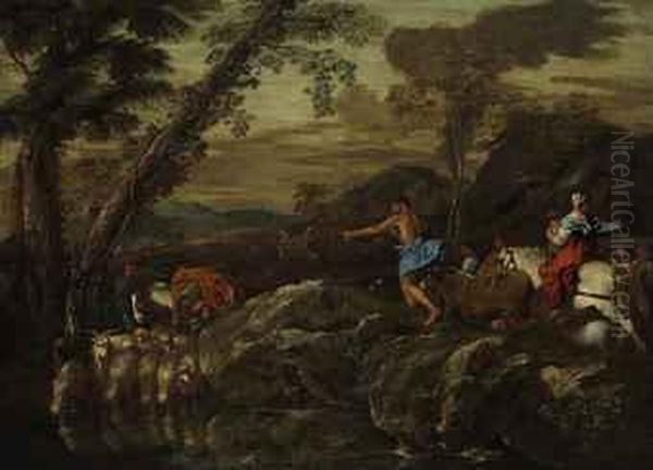 Jacob's Journey Oil Painting by Giovanni Benedetto Castiglione