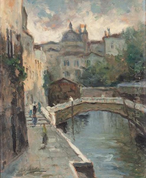 Canale Veneziano Oil Painting by Alessandro Catalani