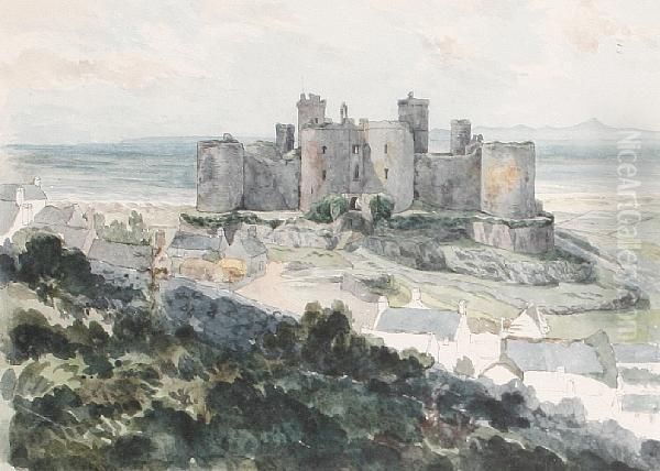 Harlech Castle Oil Painting by Frederick Catherwood