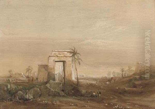 Ruins Of Thebes Oil Painting by Frederick Catherwood