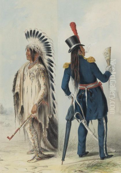 North American Indian Oil Painting by George Catlin